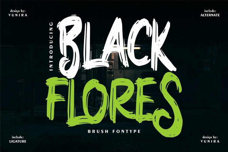 Black Flores | Brush Fontype example image 1
