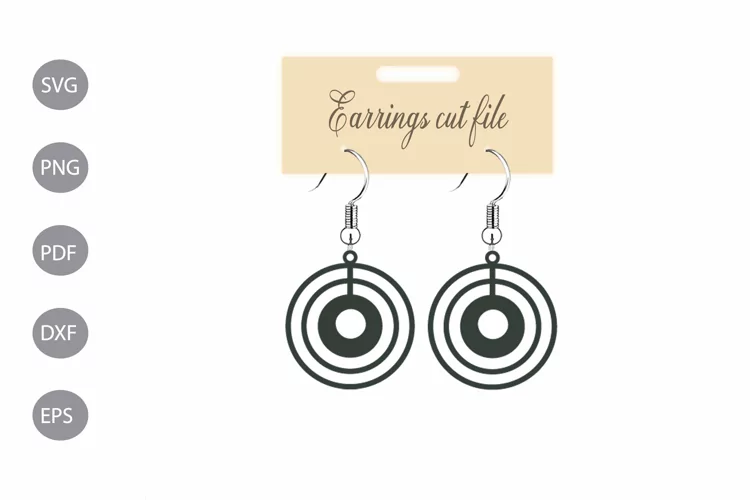 Earrings SVG Template Design