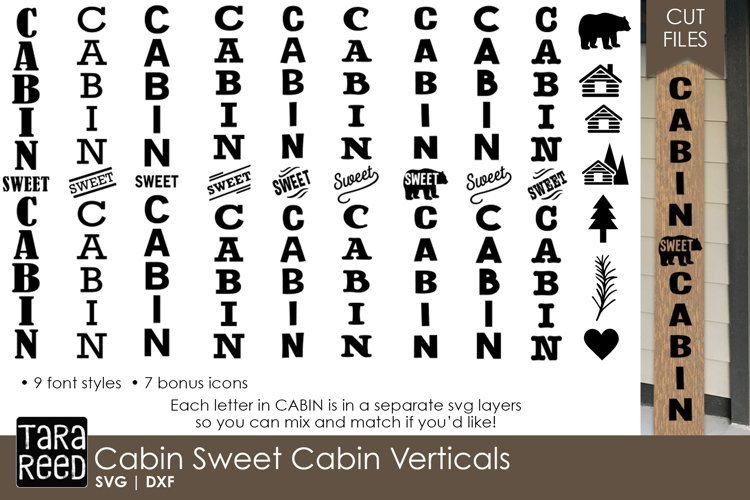 Cabin Sweet Cabin Vertical Sign Bundle example image 1