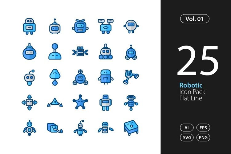 Robotic Icon Flat Line Svg Eps Png Icons Design Bundles Robotic Icon Flat Line Svg Eps Png Icons Design Bundles