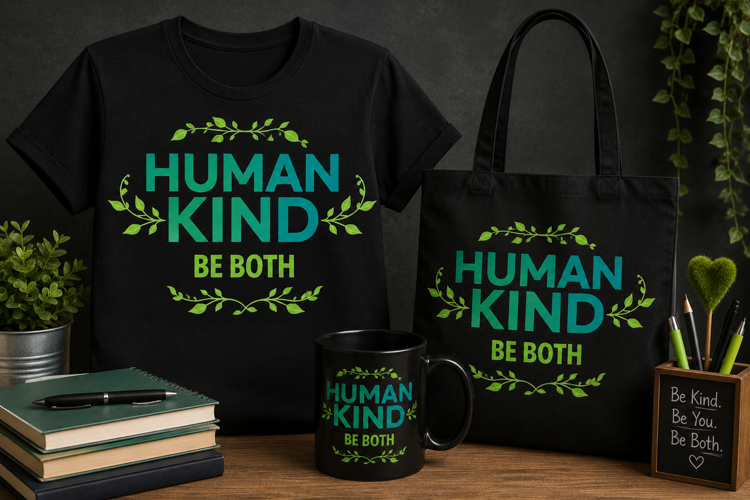 Human Kind Be Both PNG, Kindness Quote Design