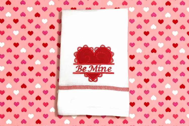 Lacy Valentine's Day Heart Split Applique Embroidery