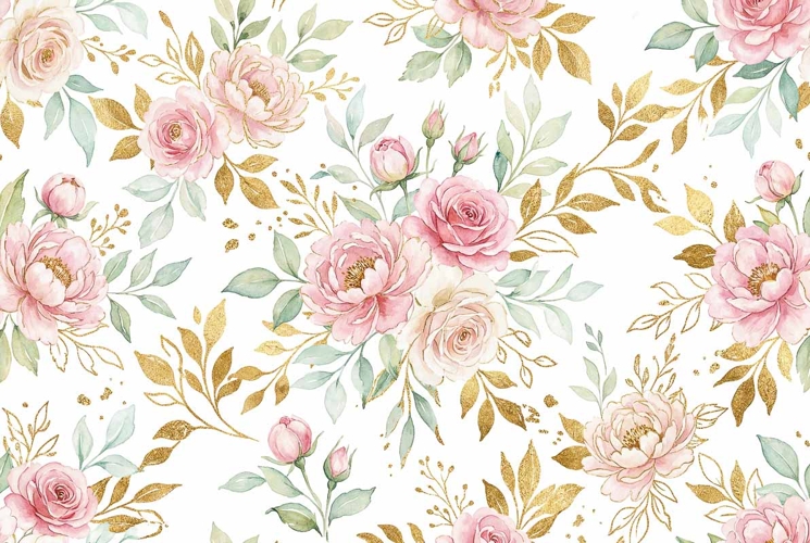 Watercolor Seamless Floral Pattern Mothers Day