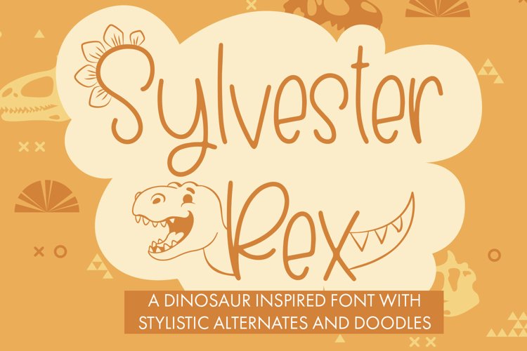 Sylvester Rex - Handwritten Dinosaur Font With Doodles example image 1