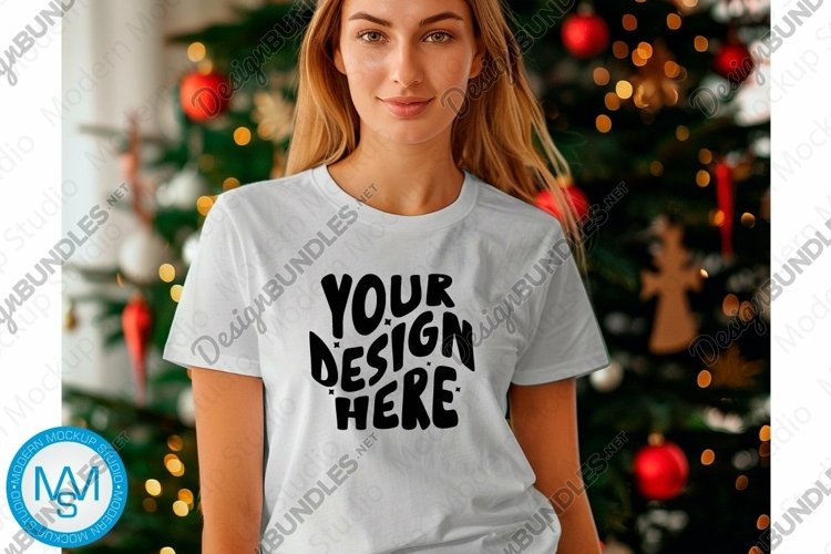 White Tshirt Mockup Image 21