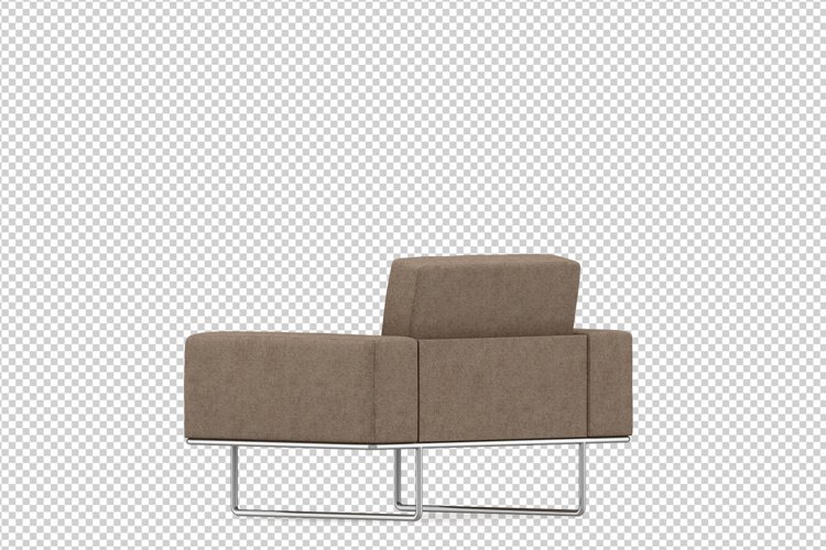 Isometric Arm Chair 3D isolated render
