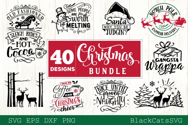 Christmas Bundle SVG bundle 40 designs vol 3 example image 1