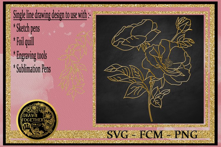 Wild Rose - Single line for foil quill example image 1