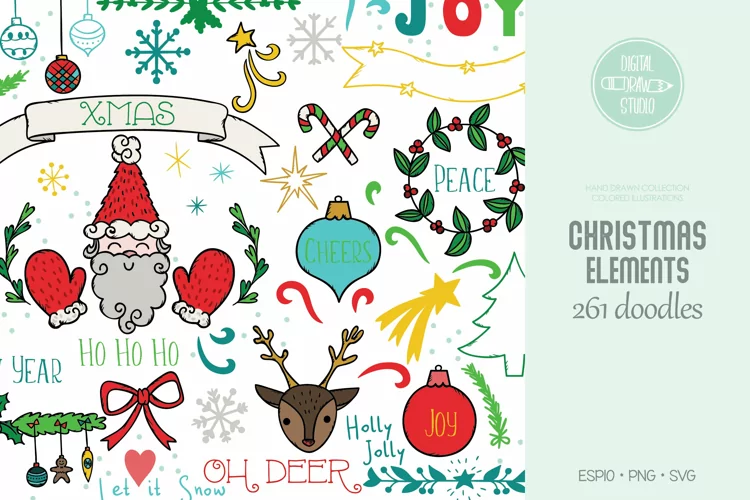 Christmas Elements Color | Decorative Holiday Ornaments