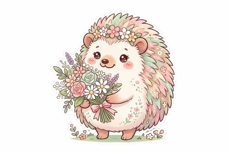 Adorable kawaii hedgehog