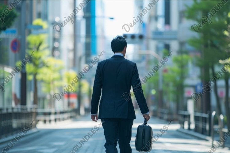 Businessman walking in city street example image 1