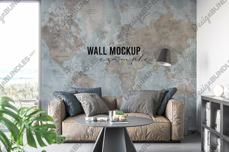 Wall mockup - Wallpaper mockup example image 1