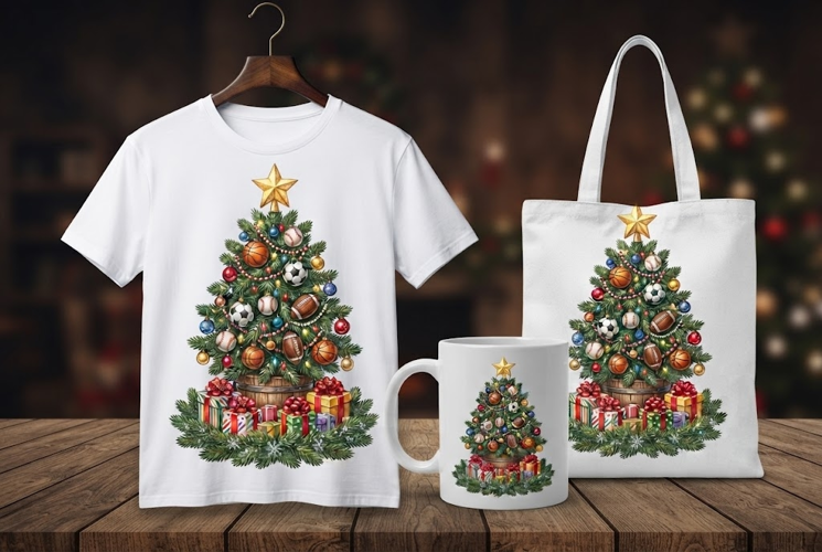 Sports Ornaments Christmas Tree Holiday Design