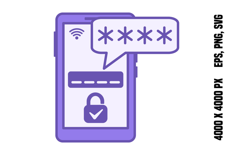 Colored One Time Password Icon example image 1