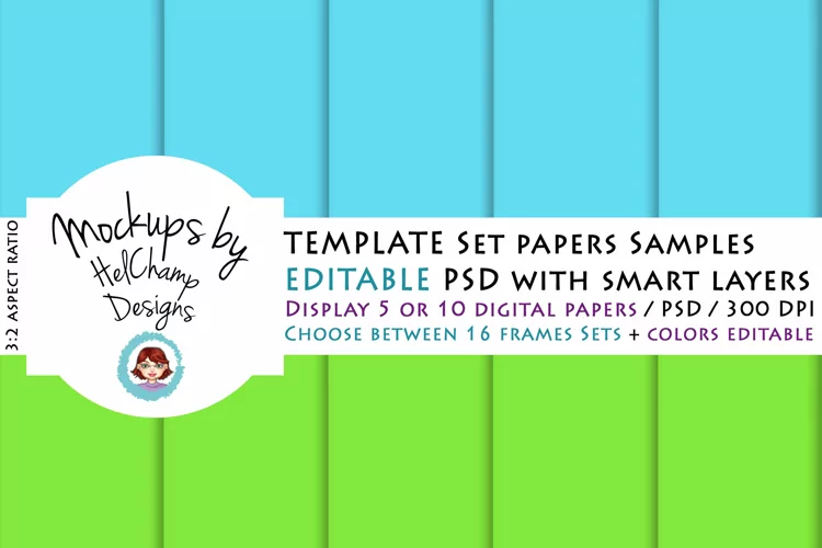 5 or 10 Panels Mockup for Digital Papers - TH02