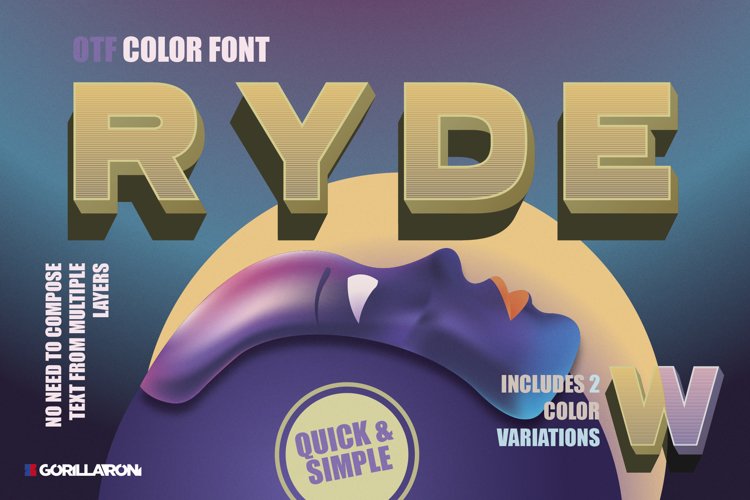 Ryde - sans serif color font example image 1