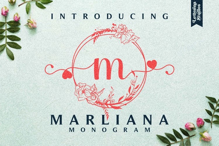 Marliana Floral Monogram Font example image 1