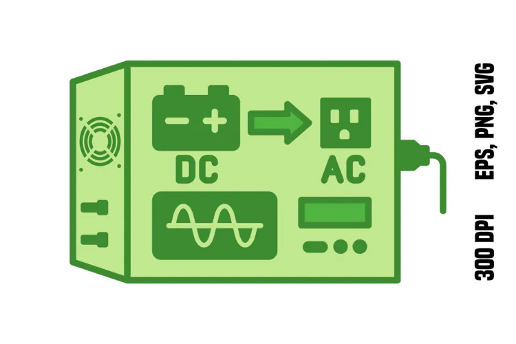 Green Power Inverter Icon