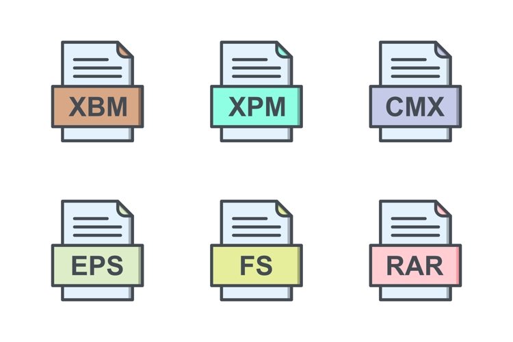 Set Of File Formats Icons