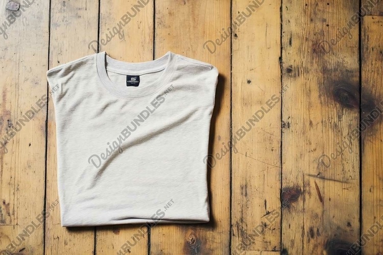 White T-shirt on a wooden background