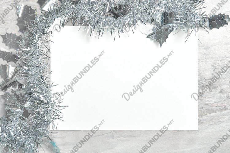 Stock photo Christmas glitter garland decor mockup template example image 1