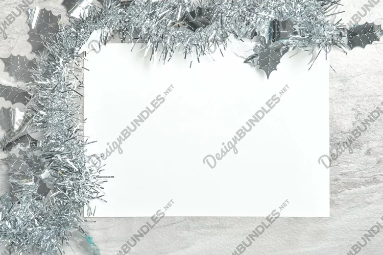 Stock photo Christmas glitter garland decor mockup template