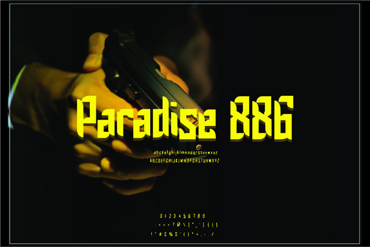 Paradise 886 Font display example image 1