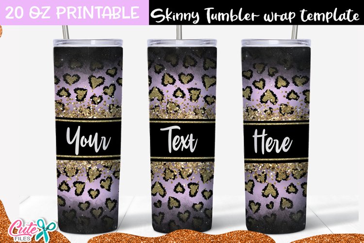 Rose Leopard Skinny Tumbler sublimation wrap design