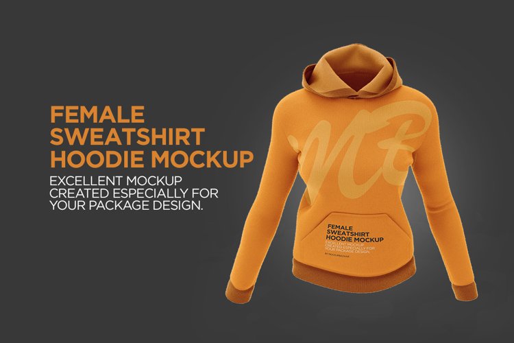Female Sweatshirt Hoodie Mockup example image 1