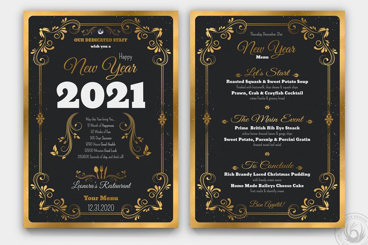 New Year Menu Template example image 1
