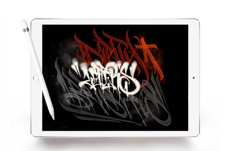 DIRTY LETTERS WRITERS BRUSH PACK FOR PROCREATE. example image 1