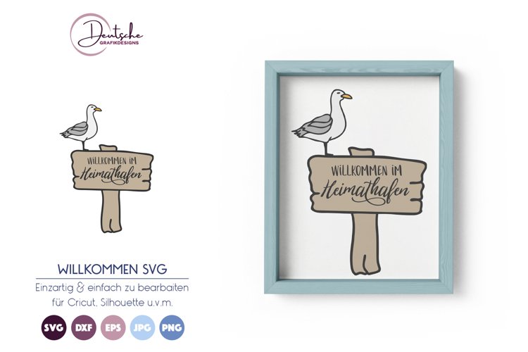 Willkommen im Heimathafen SVG | Möwe