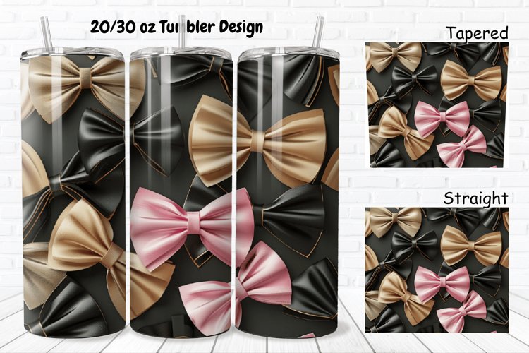 3D About Books Bow Coquette 20/30oz Skinny Tumbler