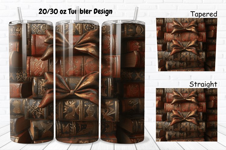 3D About Books Bow Coquette 20/30oz Skinny Tumbler