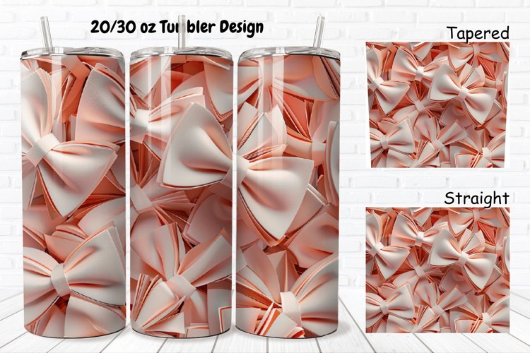 3D About Books Bow Coquette 20/30oz Skinny Tumbler
