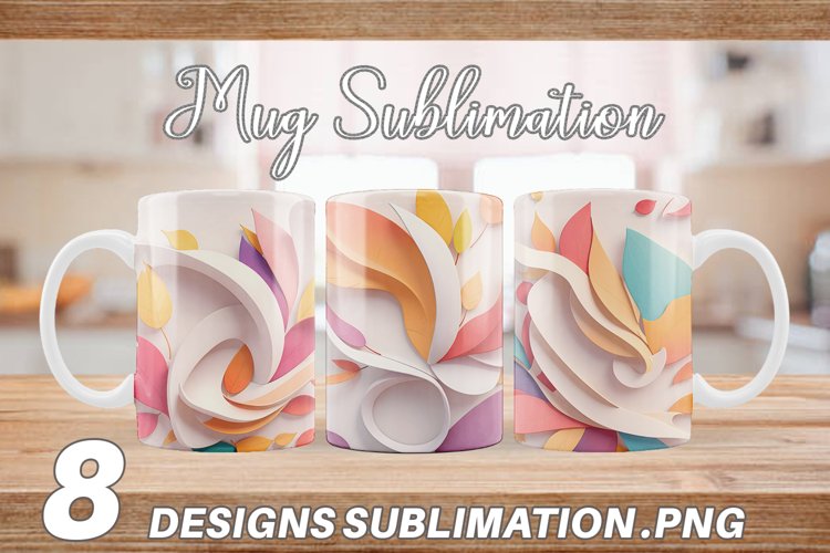 3D Abstract Autumn | Mug sublimation design example image 1