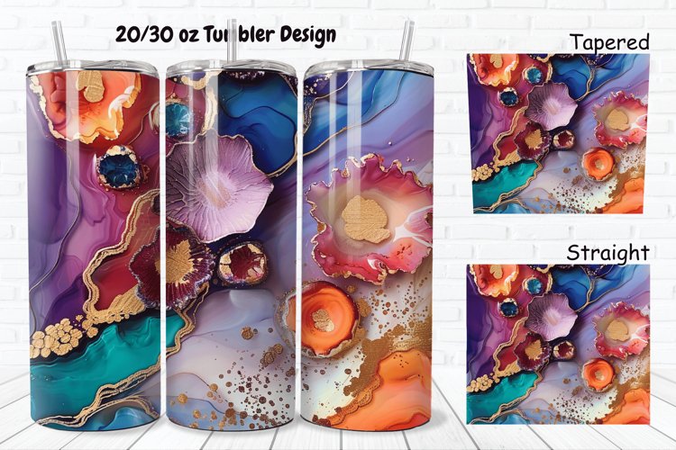 Alcohol Ink Tumbler Wrap