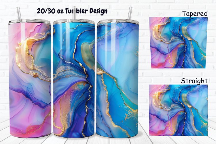 3D Abstract Boho Alcohol Ink 20/30oz Skinny Tumbler
