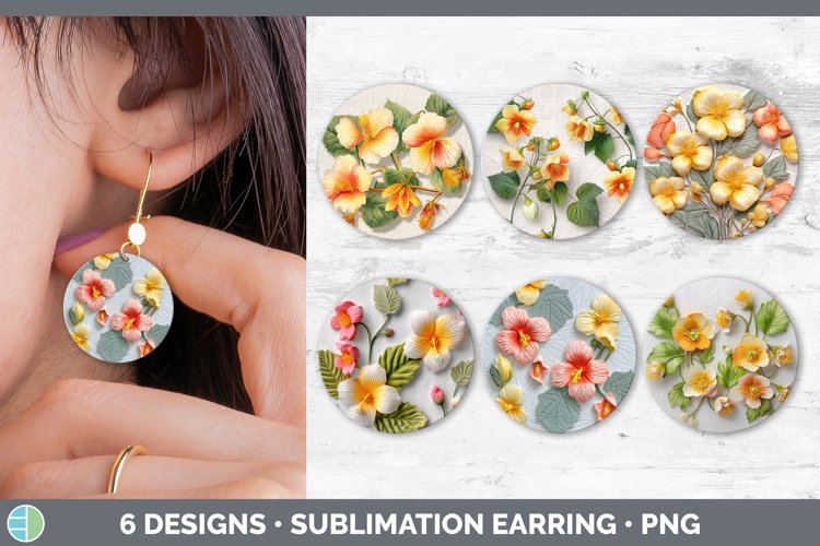 Bundle of six 3D Round Earrings designs.