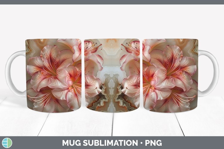 Gorgeous3D Agate Flowers Mug Wrap design.