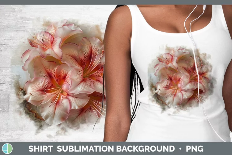 3D Agate Flowers Azalea Shirt Sublimation Sublimation Backgr