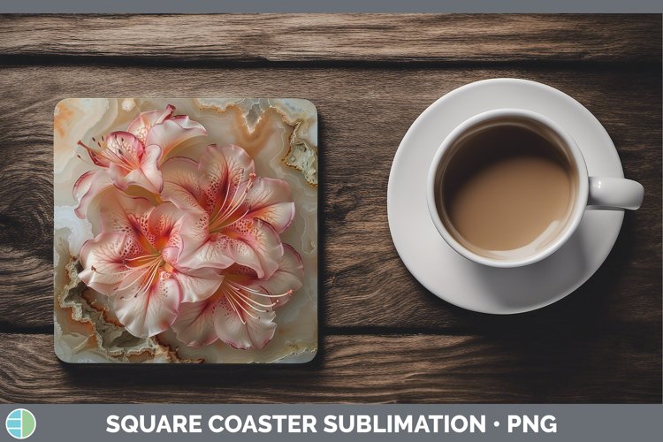Gorgeous3D Agate Flowers Square Coaster design.