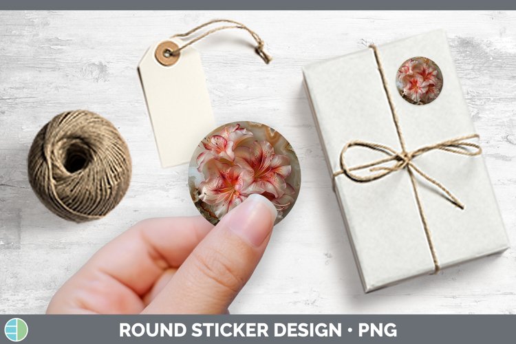 Gorgeous3D Agate Flowers Stickers design.