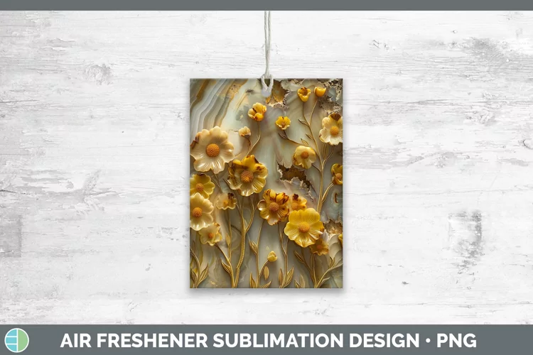 3D Agate Flowers Buttercup Air Freshener Sublimation Car Fre