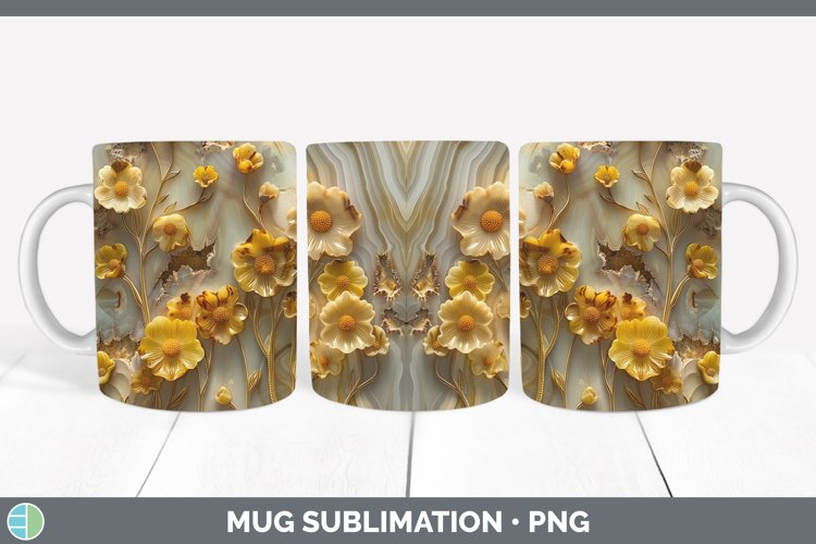 Gorgeous3D Agate Flowers Mug Wrap design.