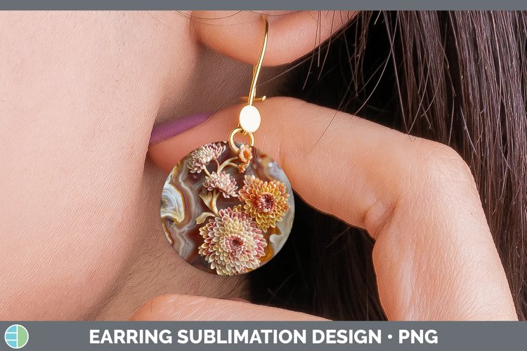Gorgeous3D Agate Flowers Round Earrings design.