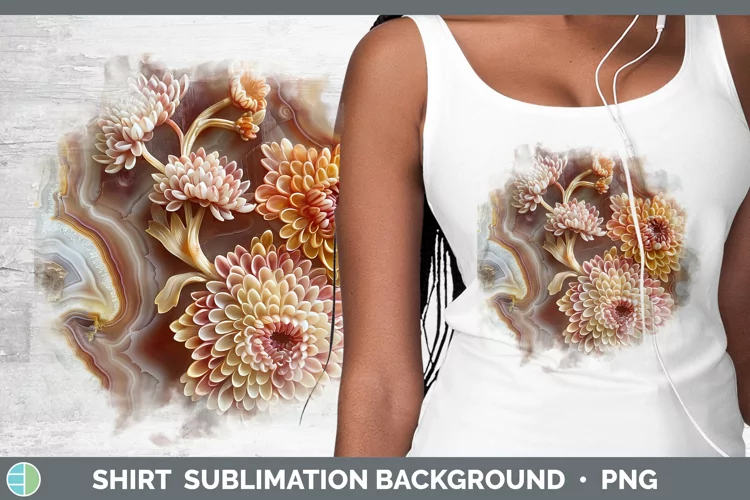 3D Agate Flowers Chrysanthemum Shirt Sublimation Sublimation
