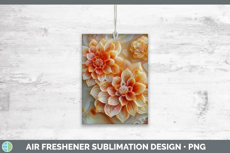 3D Agate Flowers Dahlia Air Freshener Sublimation Car Freshe