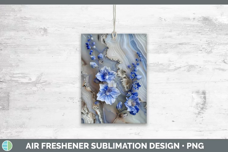 3D Agate Flowers Delphinium Air Freshener Sublimation Car Fr