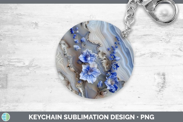 Gorgeous3D Agate Flowers Keychain design.